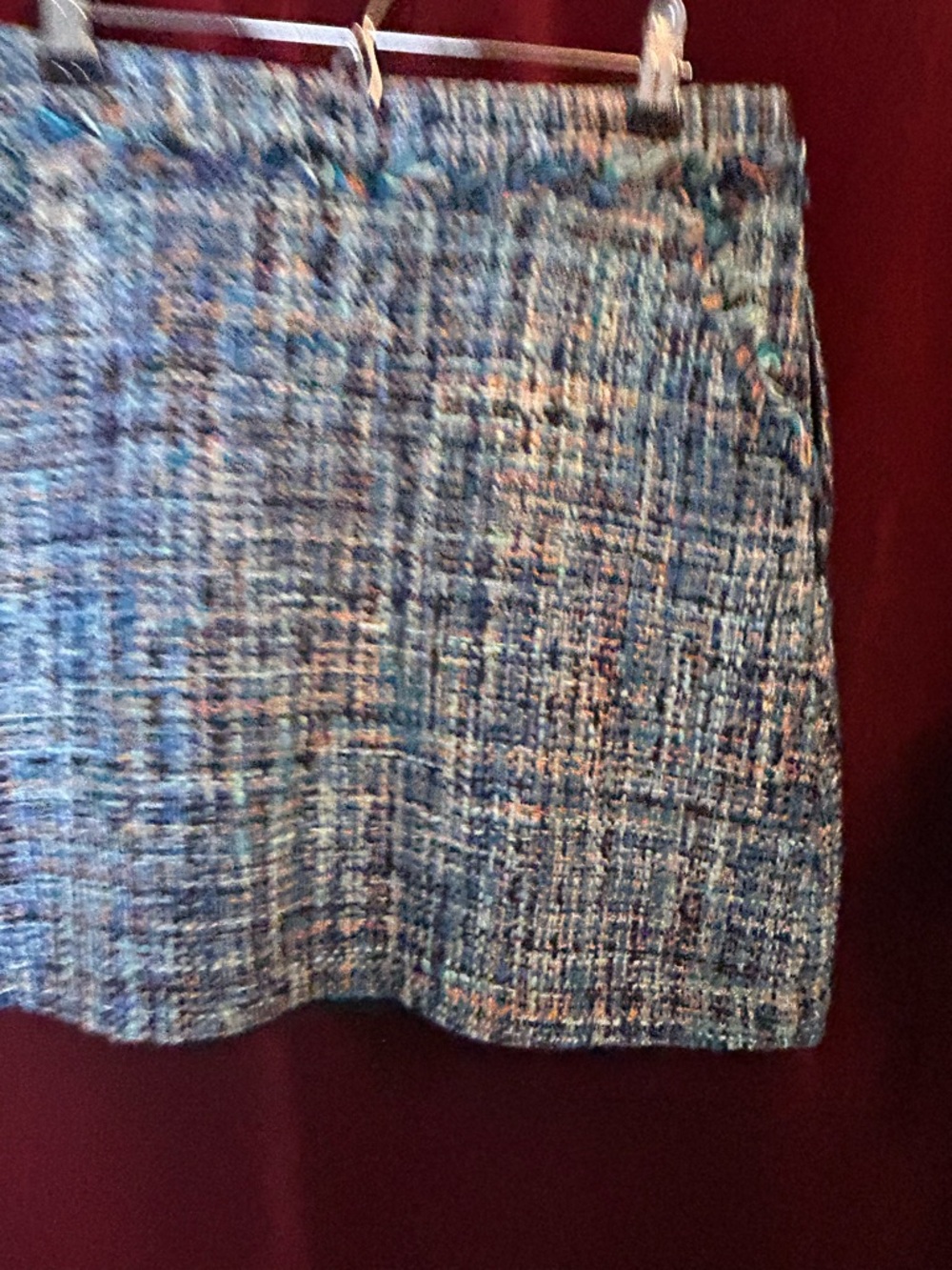 LOFT Blue Multi-Thread Tweed Mini Skirt - Picture 3 of 7